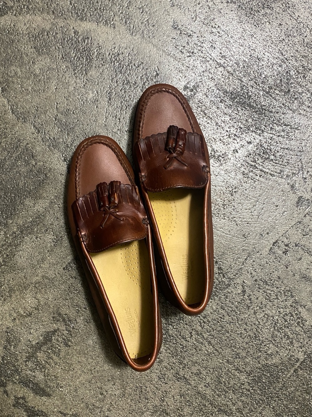 Classic Brown Leather Tassel Loafers - WOMENS